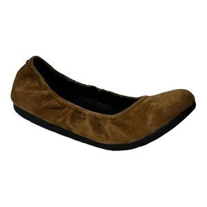 H by Halston NIB Kaden Bark Suede Twist & Flex Ballet Flats Womens Size 7.5M New